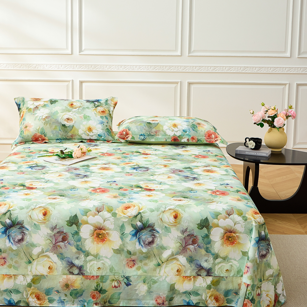 91家纺网 家纺一手货源 找家纺 元元家居（元元被业） 2026新款全棉13372套件及单品【印花款】-单床单 秀丽