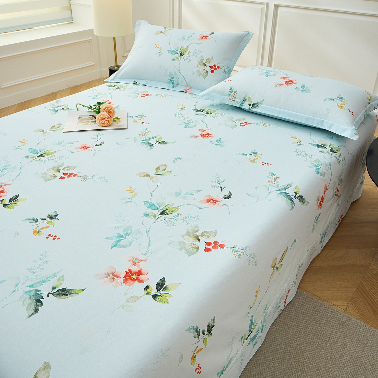 91家纺网 家纺一手货源 找家纺 元元家居（元元被业） 2026新款全棉13372套件及单品【印花款】-单床单 有枝