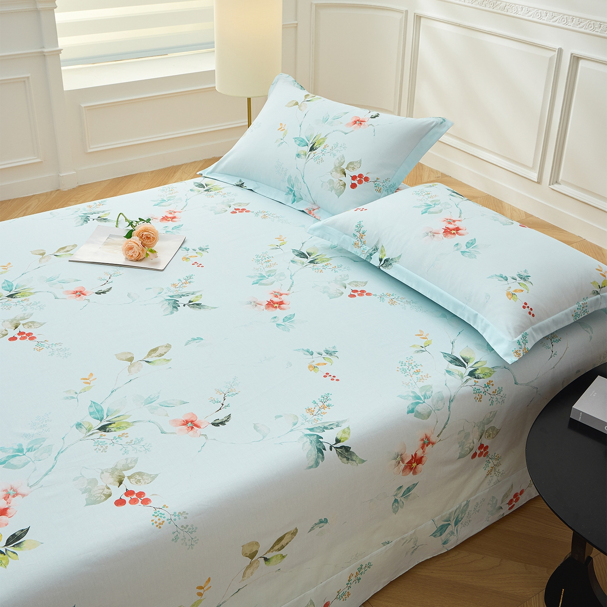 91家纺网 家纺一手货源 找家纺 元元家居（元元被业） 2026新款全棉13372套件及单品【印花款】-单床单 有枝