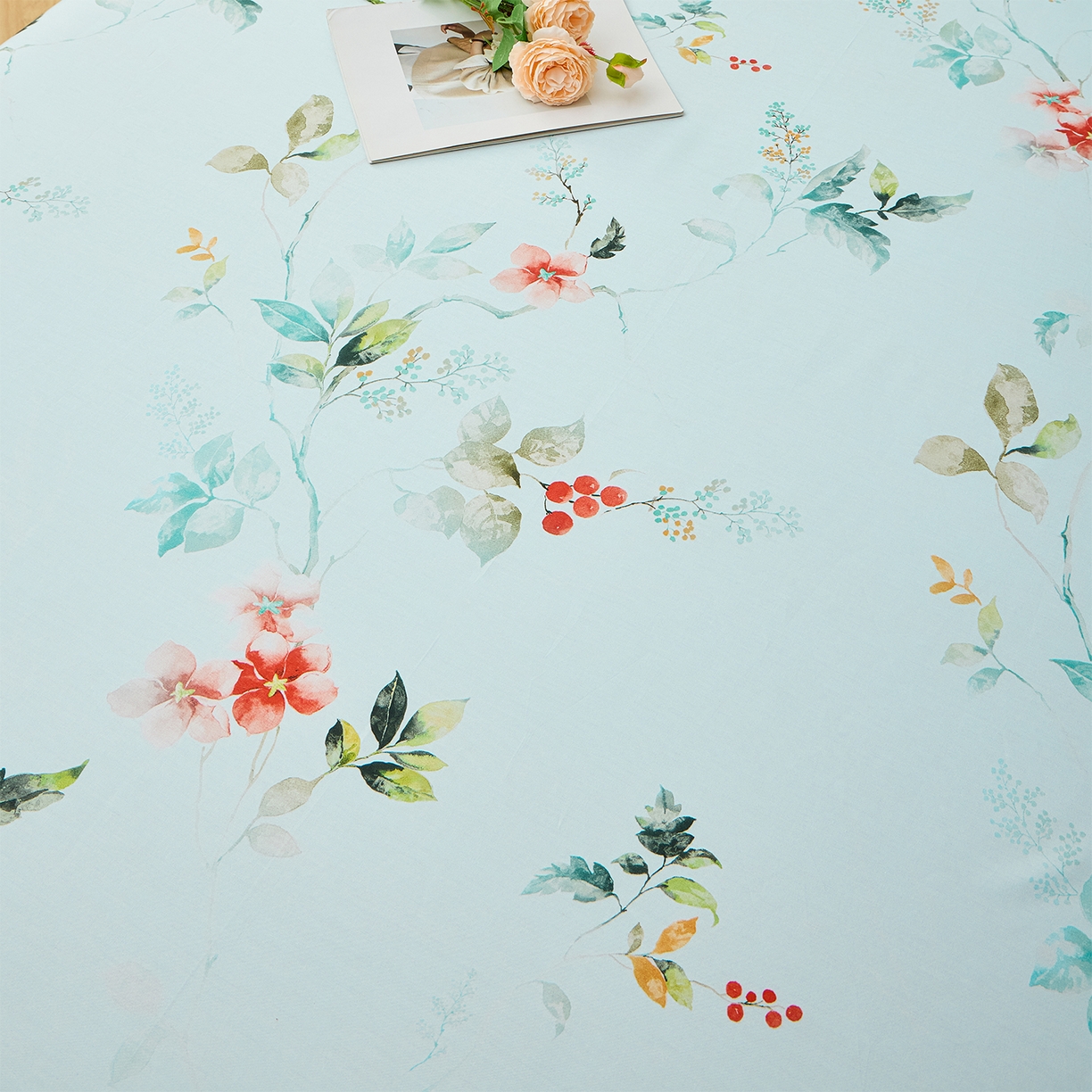 91家纺网 家纺一手货源 找家纺 元元家居（元元被业） 2026新款全棉13372套件及单品【印花款】-单床单 有枝