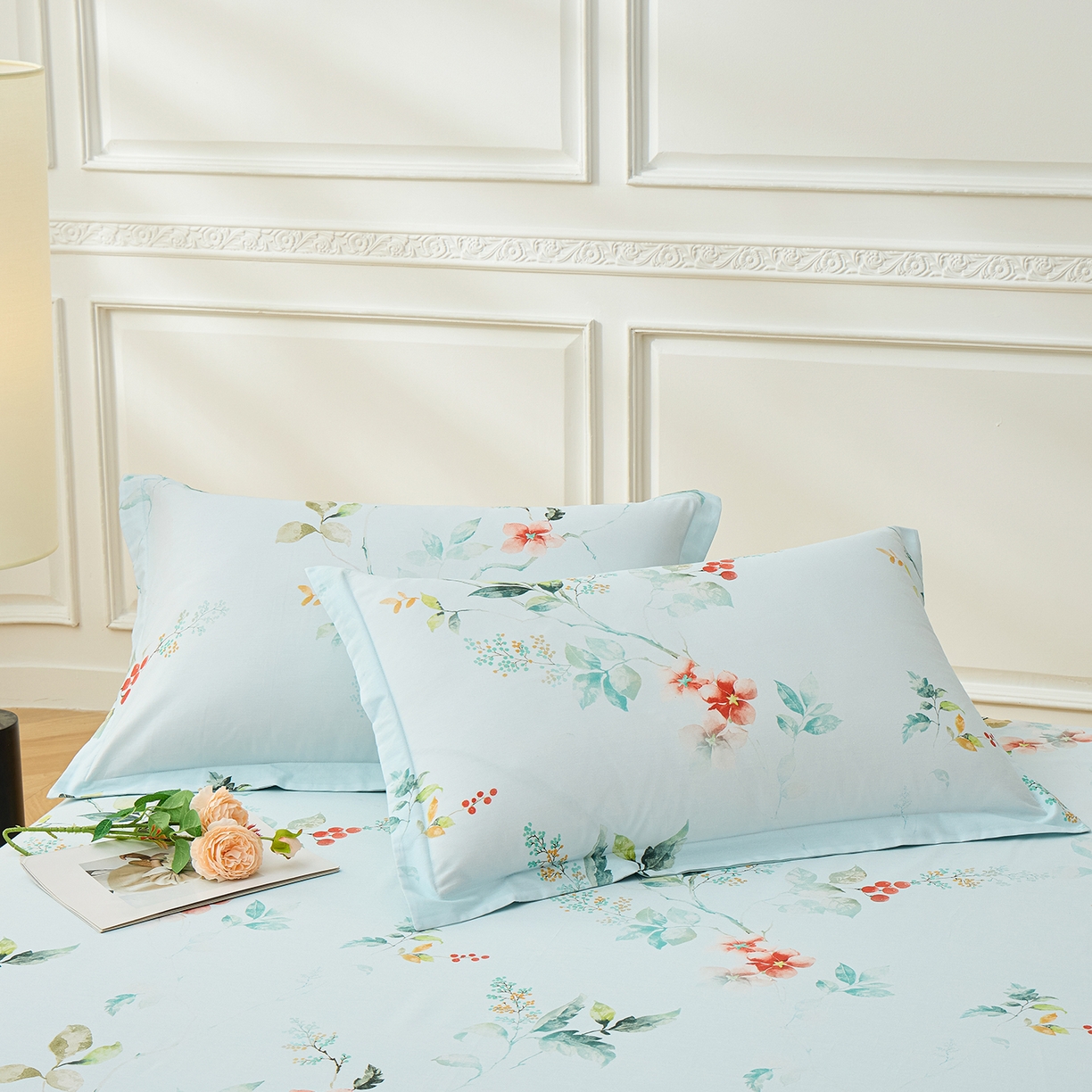 91家纺网 家纺一手货源 找家纺 元元家居（元元被业） 2026新款全棉13372套件及单品【印花款】-单床单 有枝