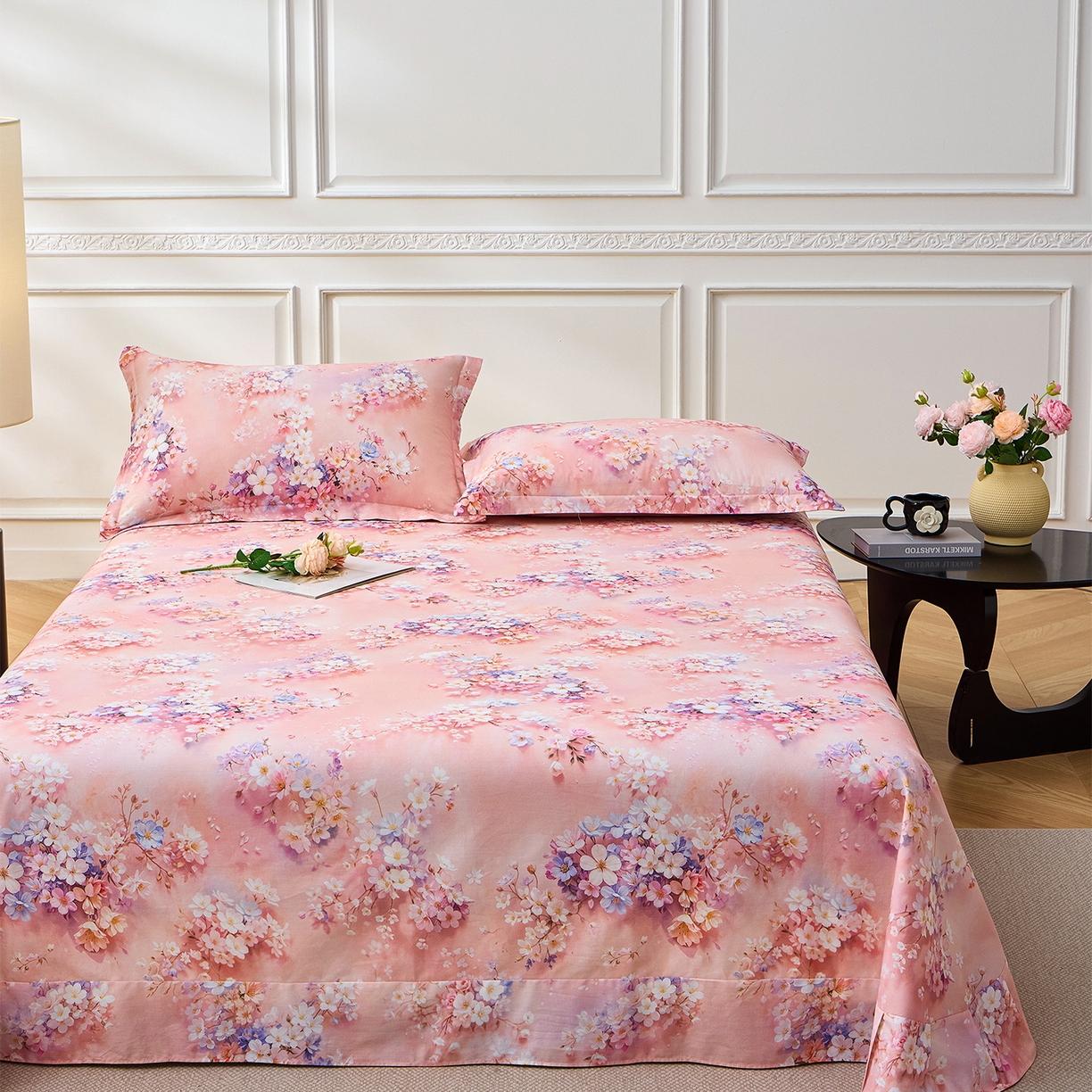 91家纺网 家纺一手货源 找家纺 元元家居（元元被业） 2026新款全棉13372套件及单品【印花款】-单床单 月棠