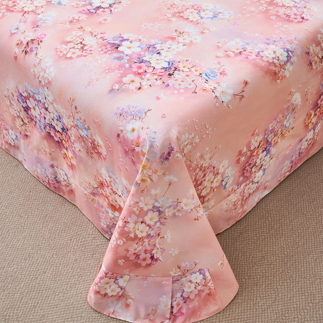 91家纺网 家纺一手货源 找家纺 元元家居（元元被业） 2026新款全棉13372套件及单品【印花款】-单床单 月棠