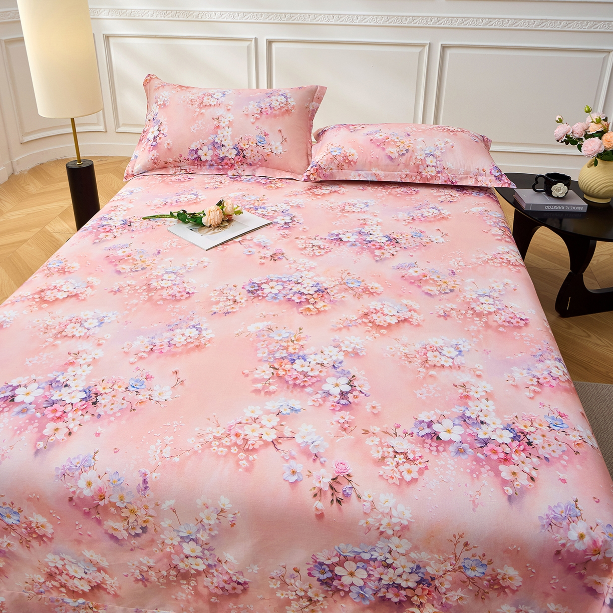 91家纺网 家纺一手货源 找家纺 元元家居（元元被业） 2026新款全棉13372套件及单品【印花款】-单床单 月棠