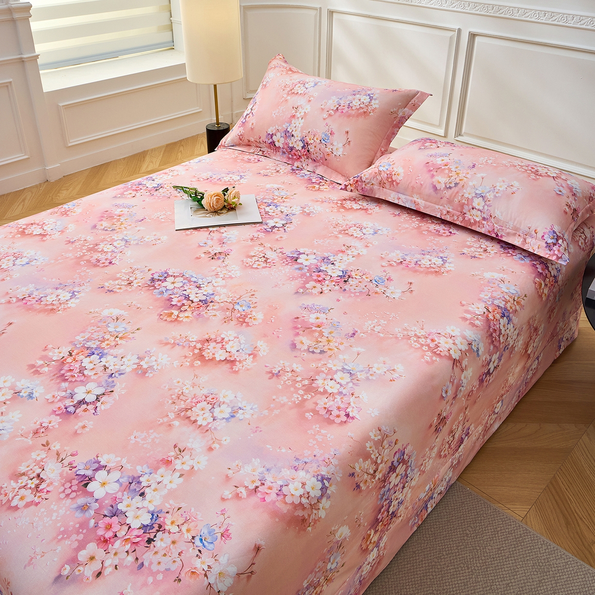 91家纺网 家纺一手货源 找家纺 元元家居（元元被业） 2026新款全棉13372套件及单品【印花款】-单床单 月棠