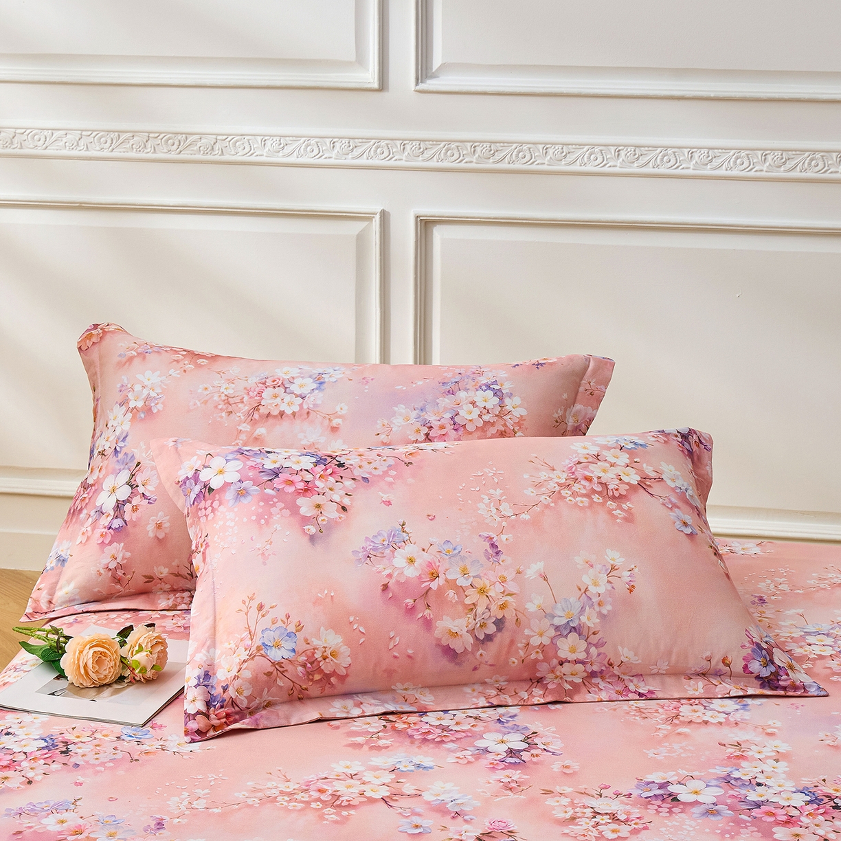 91家纺网 家纺一手货源 找家纺 元元家居（元元被业） 2026新款全棉13372套件及单品【印花款】-单床单 月棠