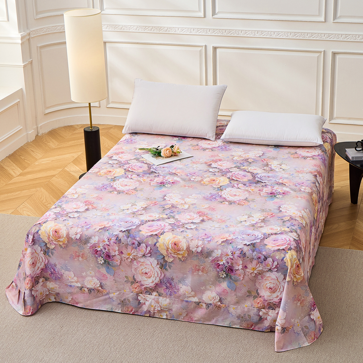 91家纺网 家纺一手货源 找家纺 元元家居（元元被业） 2026新款全棉13372套件及单品【印花款】-单床单 云樾