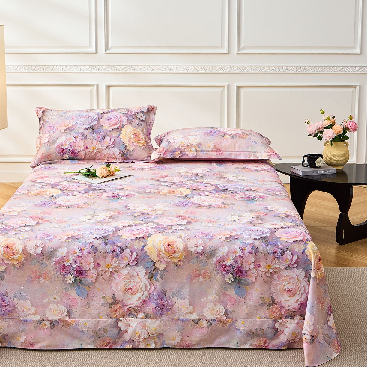 91家纺网 家纺一手货源 找家纺 元元家居（元元被业） 2026新款全棉13372套件及单品【印花款】-单床单 云樾