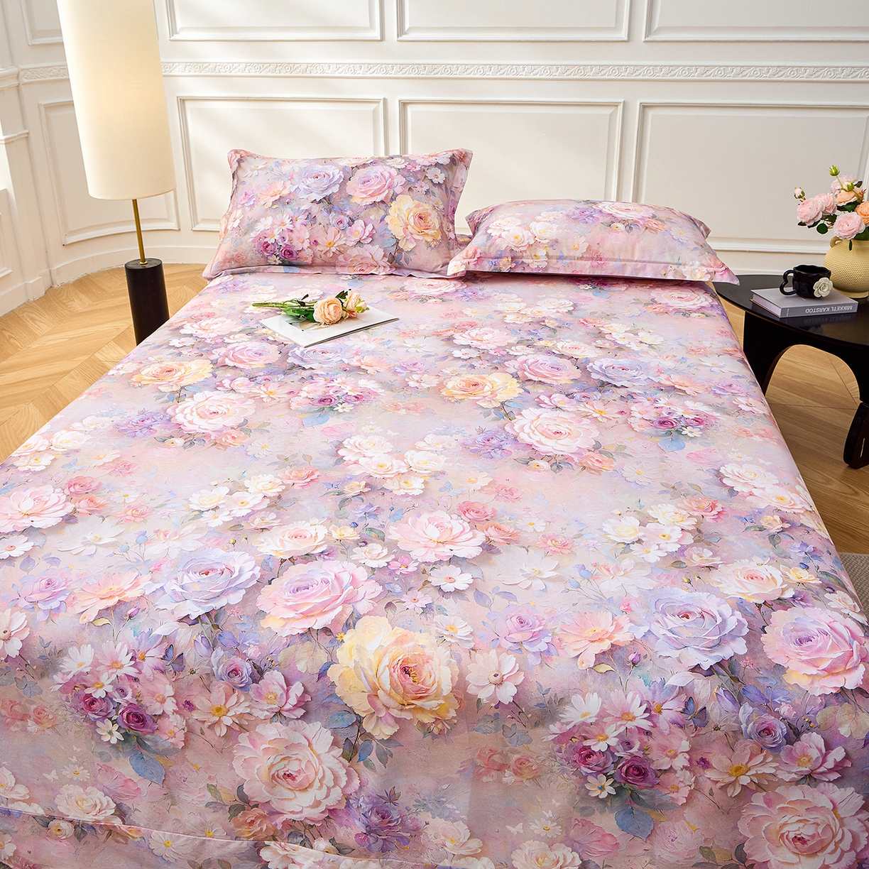 91家纺网 家纺一手货源 找家纺 元元家居（元元被业） 2026新款全棉13372套件及单品【印花款】-单床单 云樾