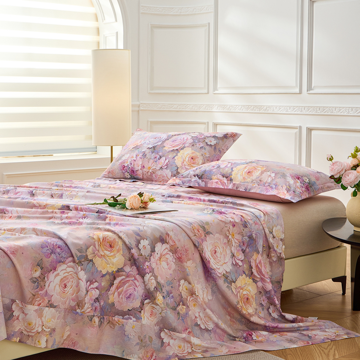 91家纺网 家纺一手货源 找家纺 元元家居（元元被业） 2026新款全棉13372套件及单品【印花款】-单床单 云樾