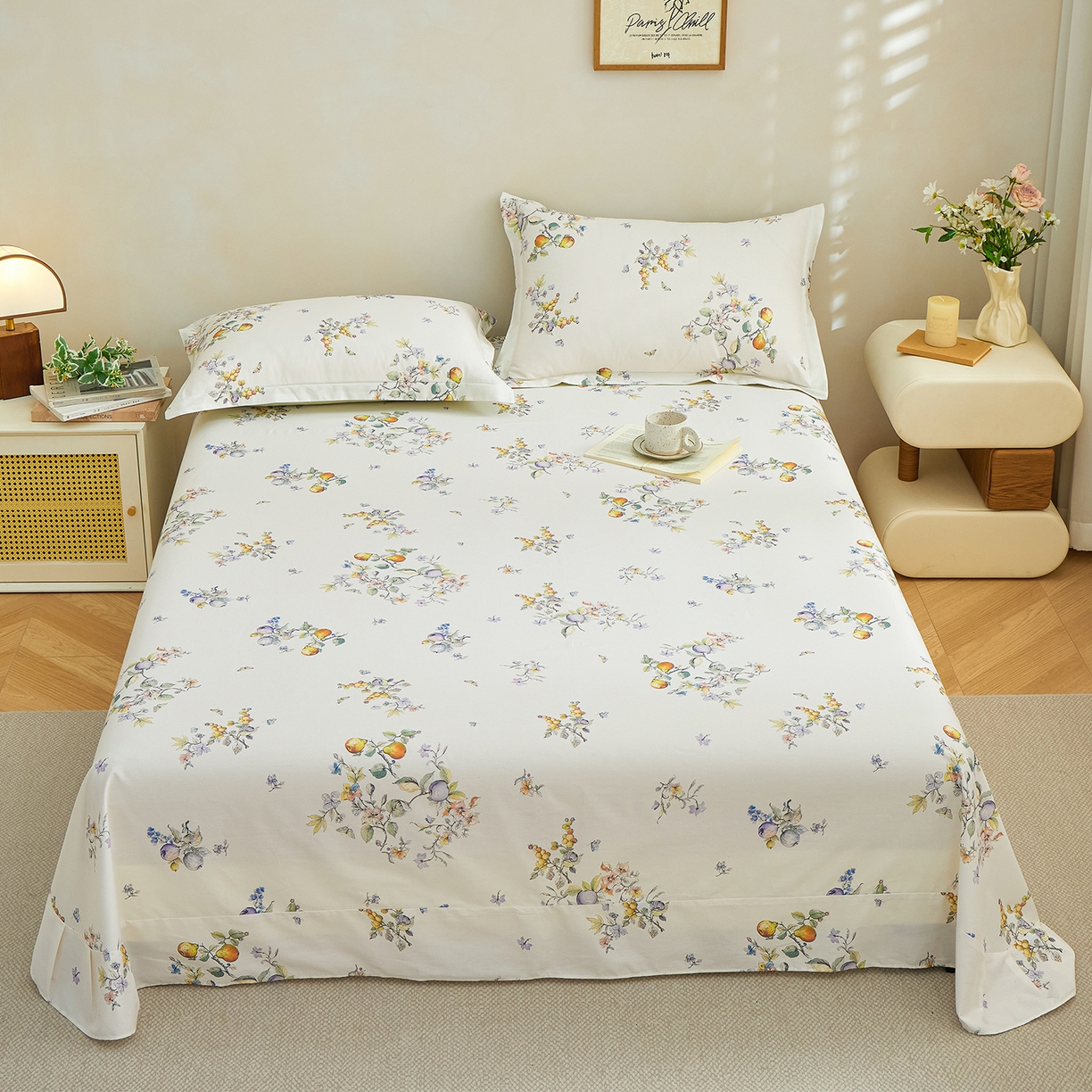 元元家居（元元被业） 2026新款全棉13372套件及单品【印花款】-单床单 知夏