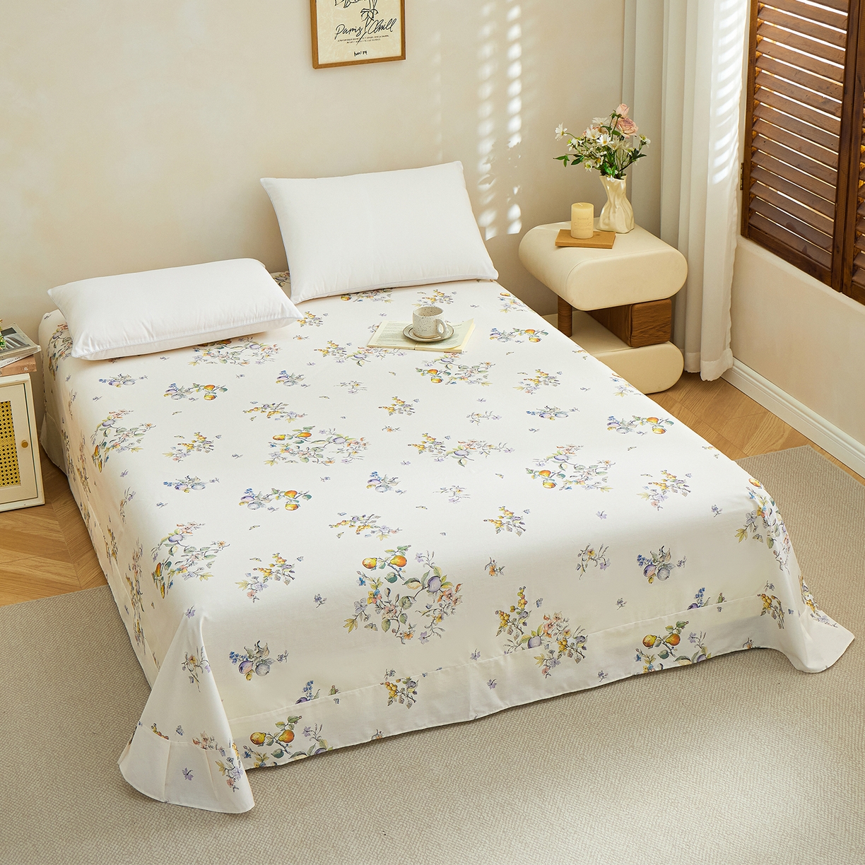 91家纺网 家纺一手货源 找家纺 元元家居（元元被业） 2026新款全棉13372套件及单品【印花款】-单床单 知夏