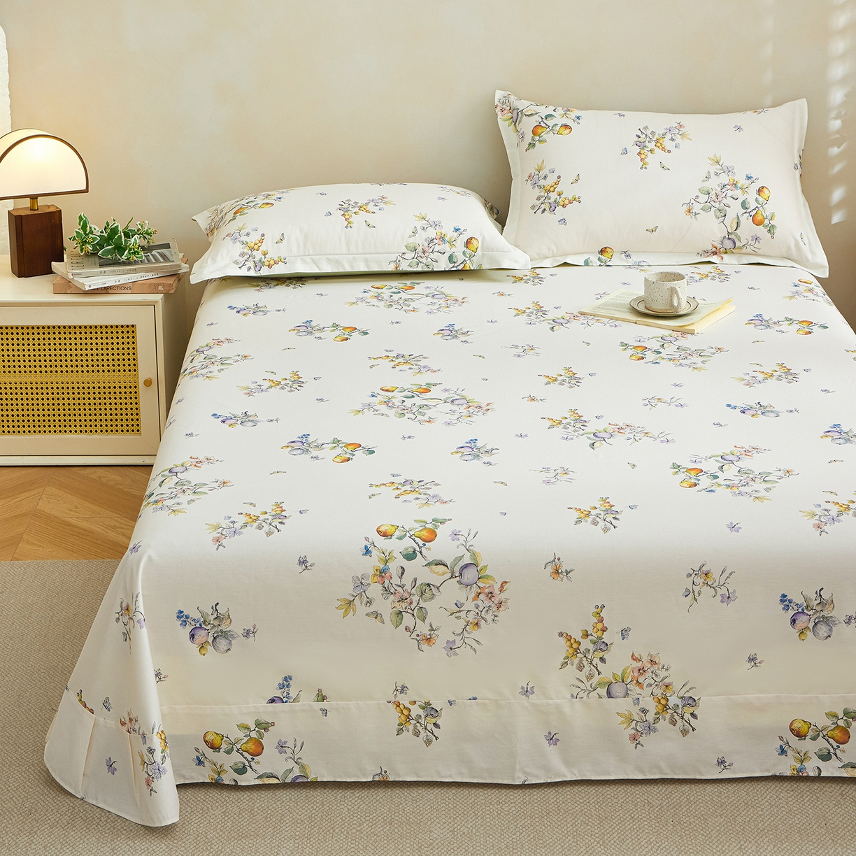 91家纺网 家纺一手货源 找家纺 元元家居（元元被业） 2026新款全棉13372套件及单品【印花款】-单床单 知夏