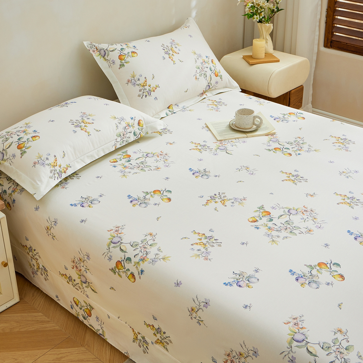 91家纺网 家纺一手货源 找家纺 元元家居（元元被业） 2026新款全棉13372套件及单品【印花款】-单床单 知夏