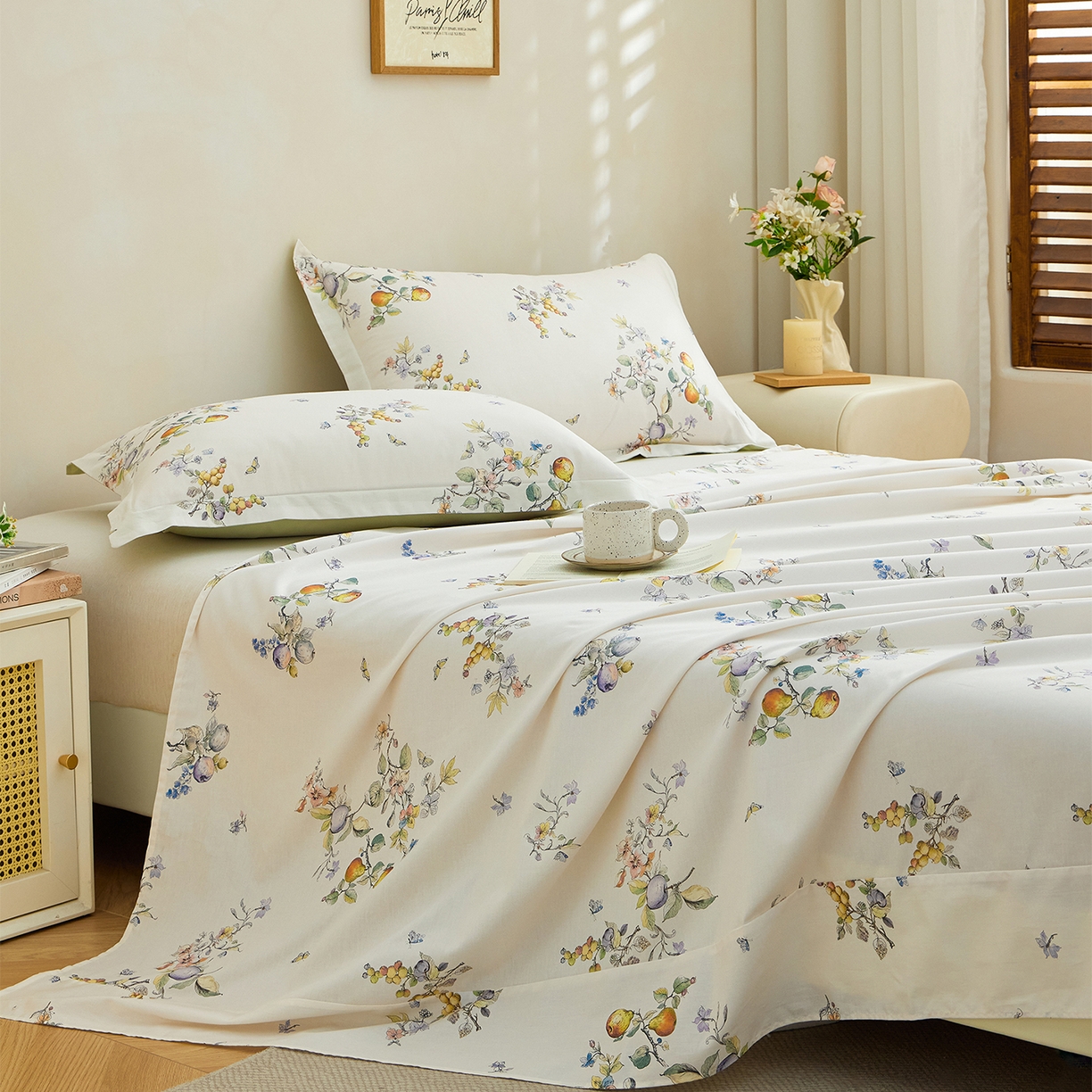 91家纺网 家纺一手货源 找家纺 元元家居（元元被业） 2026新款全棉13372套件及单品【印花款】-单床单 知夏