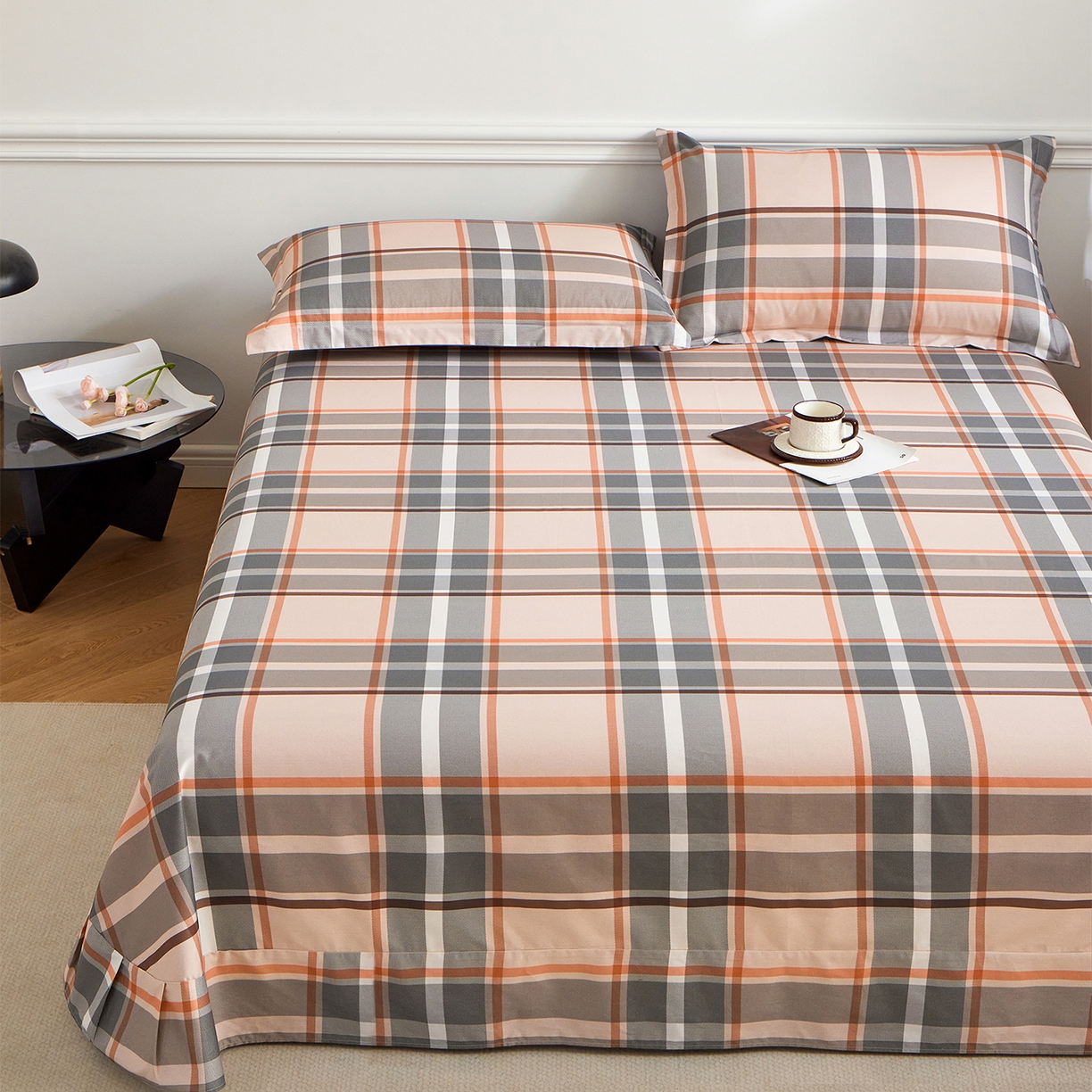 91家纺网 家纺一手货源 找家纺 元元家居（元元被业） 2026新款全棉13372套件及单品【印花款】-单床单 自在