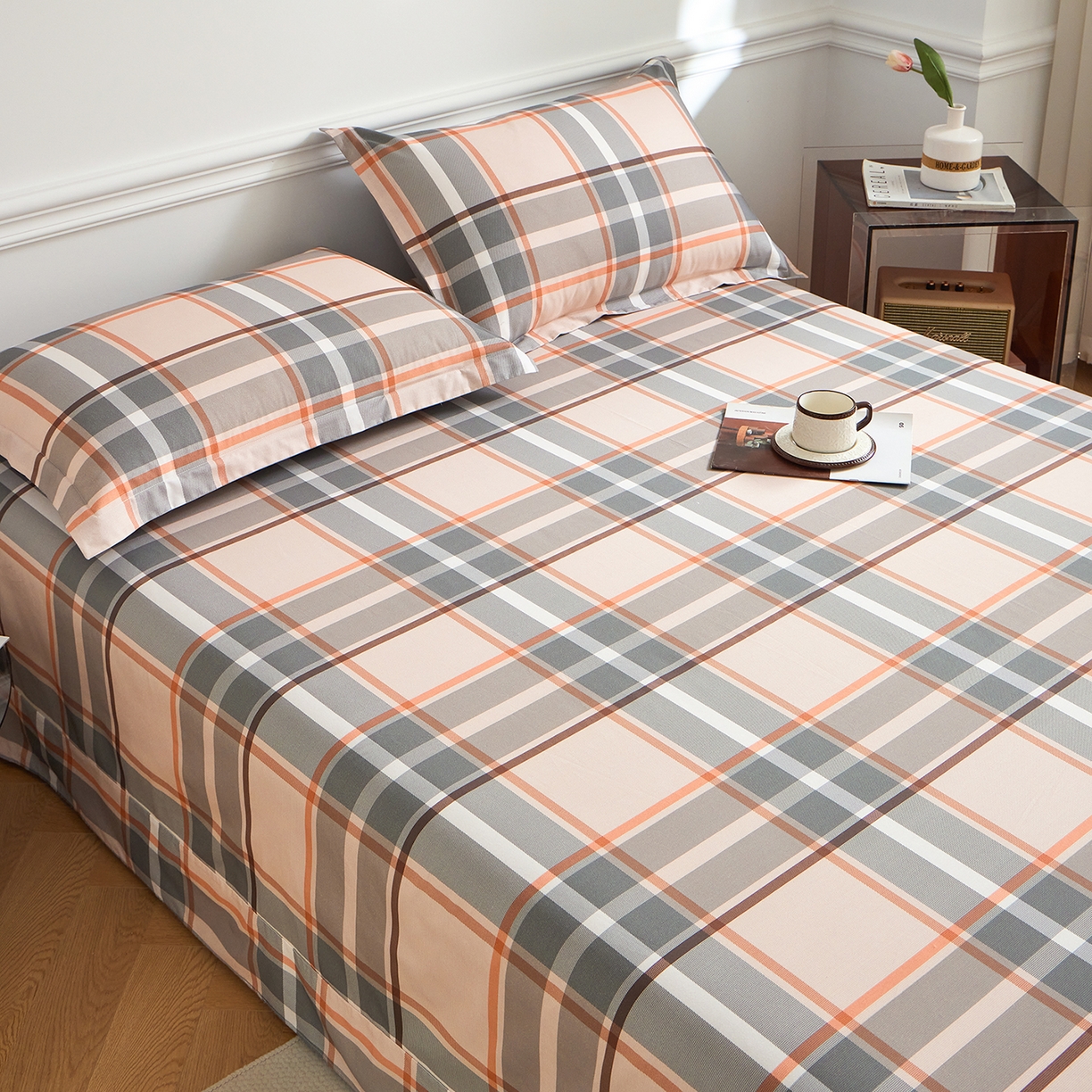 91家纺网 家纺一手货源 找家纺 元元家居（元元被业） 2026新款全棉13372套件及单品【印花款】-单床单 自在