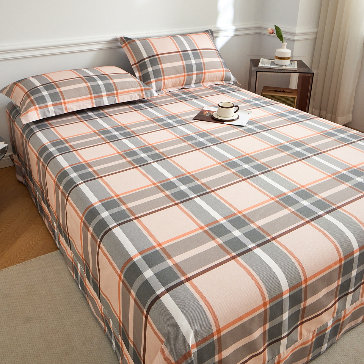 91家纺网 家纺一手货源 找家纺 元元家居（元元被业） 2026新款全棉13372套件及单品【印花款】-单床单 自在