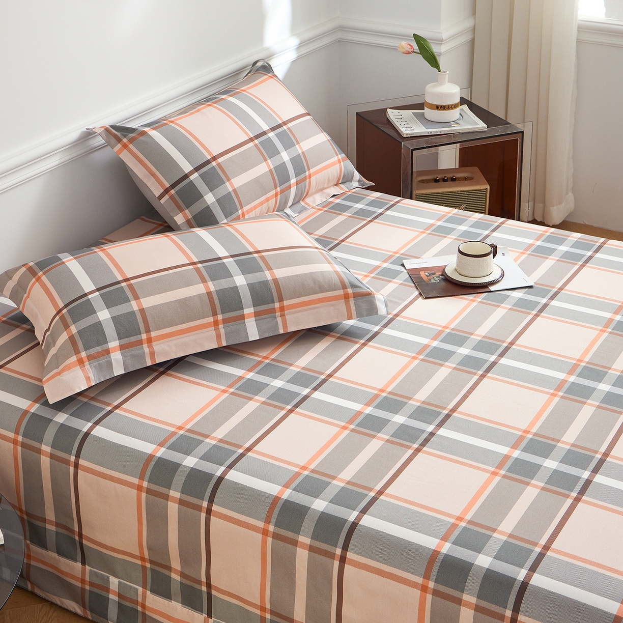 91家纺网 家纺一手货源 找家纺 元元家居（元元被业） 2026新款全棉13372套件及单品【印花款】-单床单 自在