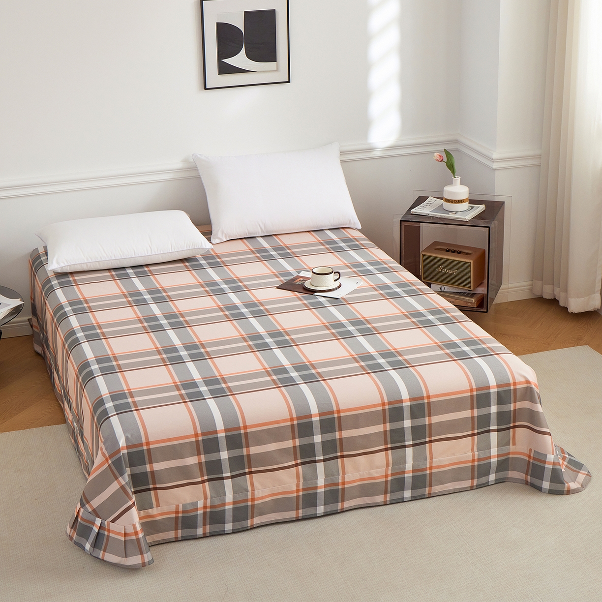 91家纺网 家纺一手货源 找家纺 元元家居（元元被业） 2026新款全棉13372套件及单品【印花款】-单床单 自在