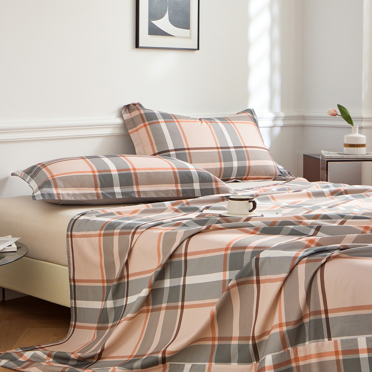 91家纺网 家纺一手货源 找家纺 元元家居（元元被业） 2026新款全棉13372套件及单品【印花款】-单床单 自在