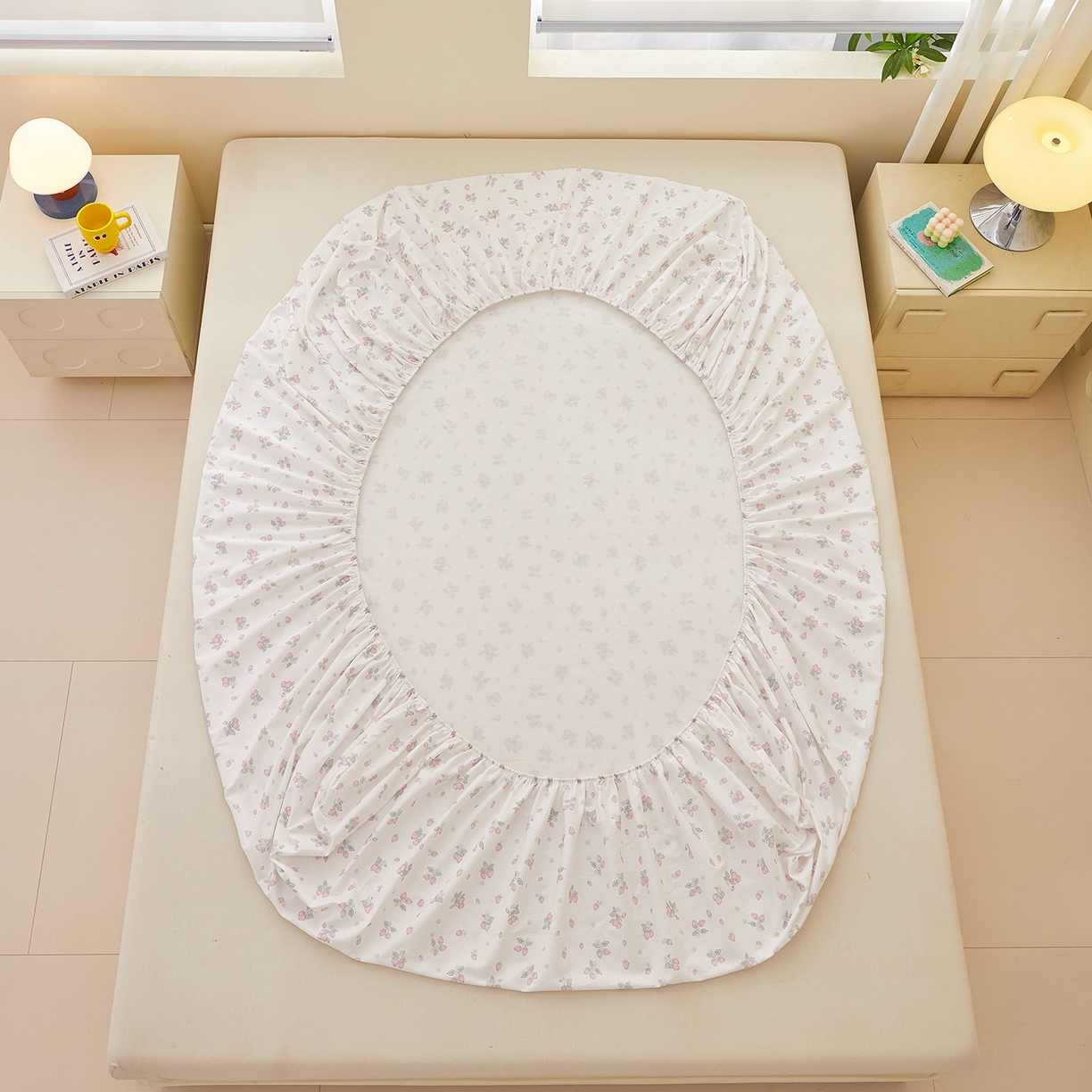 91家纺网 家纺一手货源 找家纺 （总）元元家居（元元被业） 2026新款全棉13372套件及单品【印花款】-单床笠