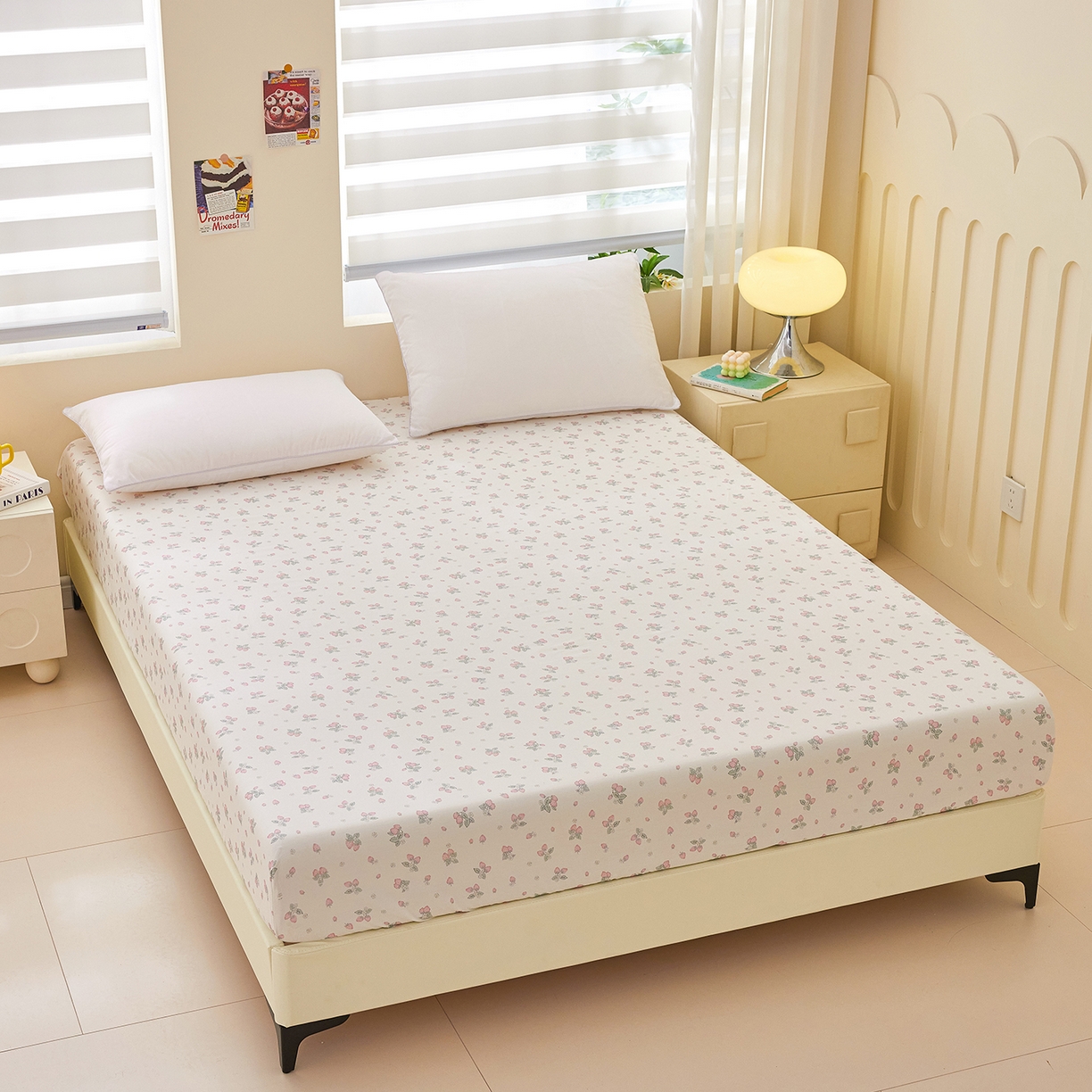 91家纺网 家纺一手货源 找家纺 （总）元元家居（元元被业） 2026新款全棉13372套件及单品【印花款】-单床笠