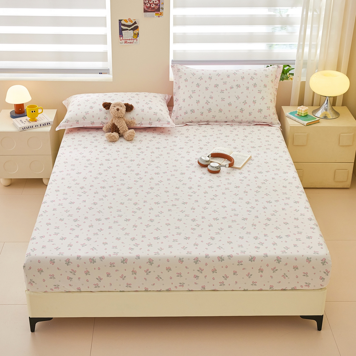 91家纺网 家纺一手货源 找家纺 （总）元元家居（元元被业） 2026新款全棉13372套件及单品【印花款】-单床笠