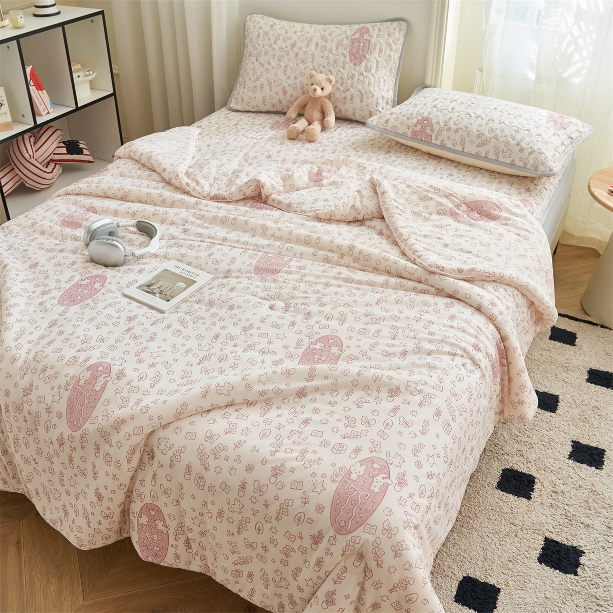 91家纺网 家纺一手货源 找家纺 （总）恒爱家纺 2026新款A类凉感丝夏被床笠系列三件套四件套