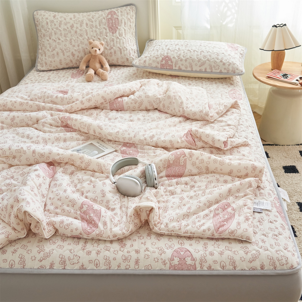 91家纺网 家纺一手货源 找家纺 （总）恒爱家纺 2026新款A类凉感丝夏被床笠系列三件套四件套