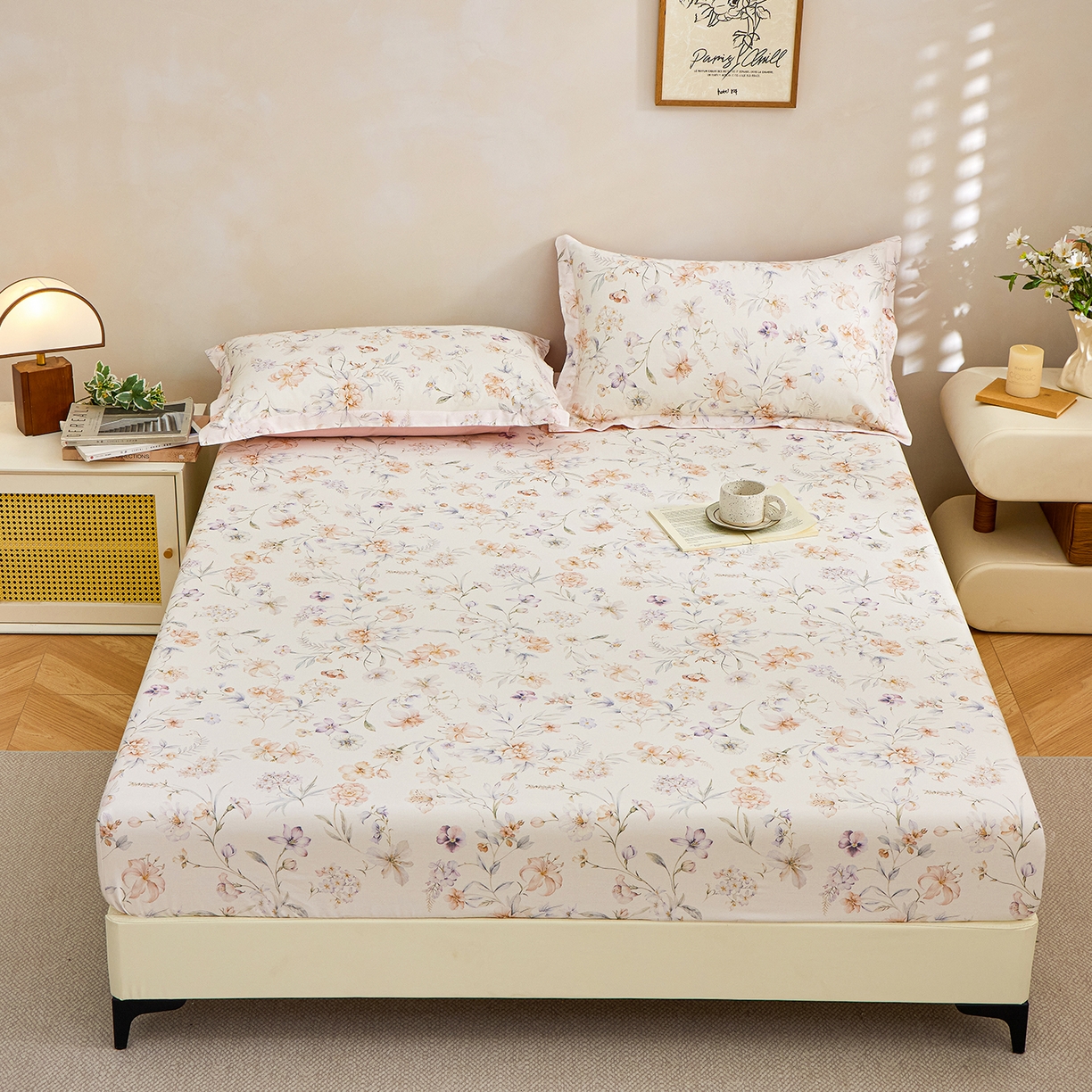 91家纺网 家纺一手货源 找家纺 （总）元元家居（元元被业） 2026新款全棉13372套件及单品【印花款】-单床笠