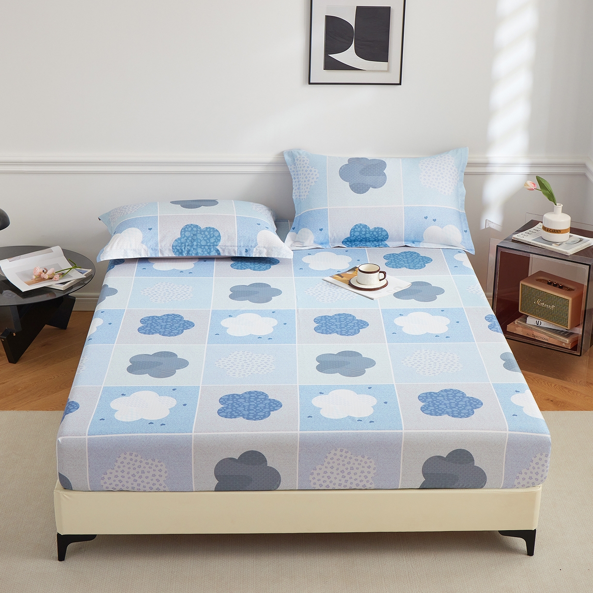 91家纺网 家纺一手货源 找家纺 元元家居（元元被业） 2026新款全棉13372套件及单品【印花款】-单床笠 非凡