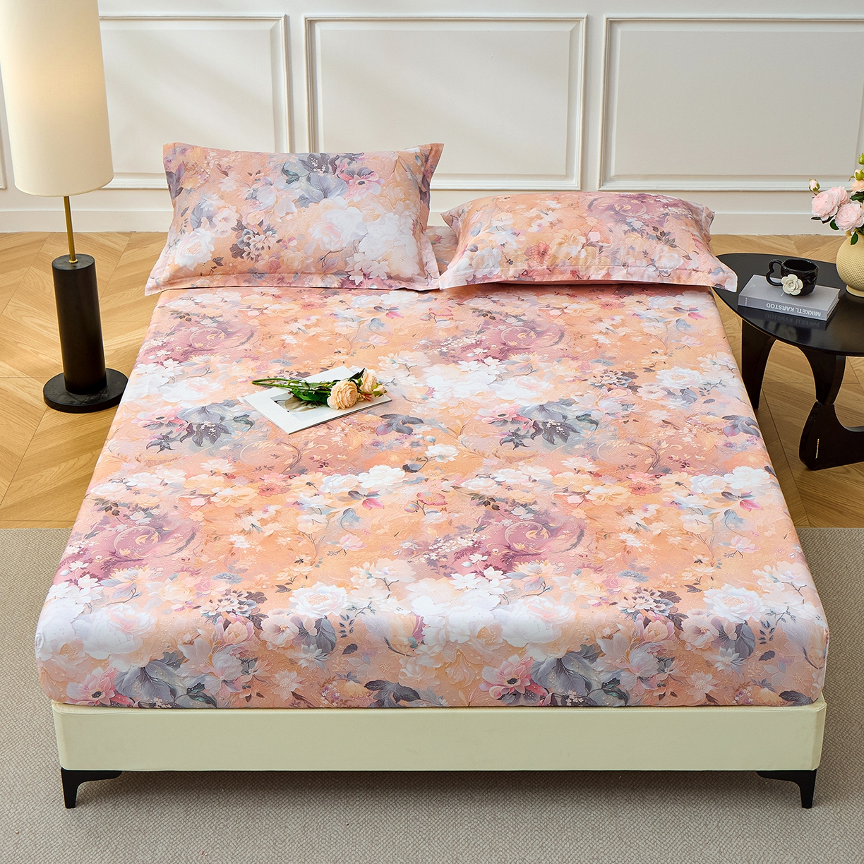 91家纺网 家纺一手货源 找家纺 元元家居（元元被业） 2026新款全棉13372套件及单品【印花款】-单床笠 惊艳