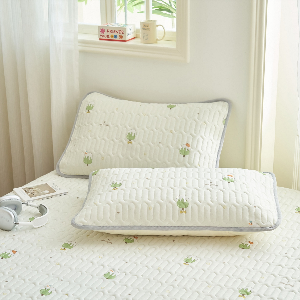 91家纺网 家纺一手货源 找家纺 恒爱家纺 2026新款A类凉感丝夏被床笠系列三件套四件套 冰淇淋