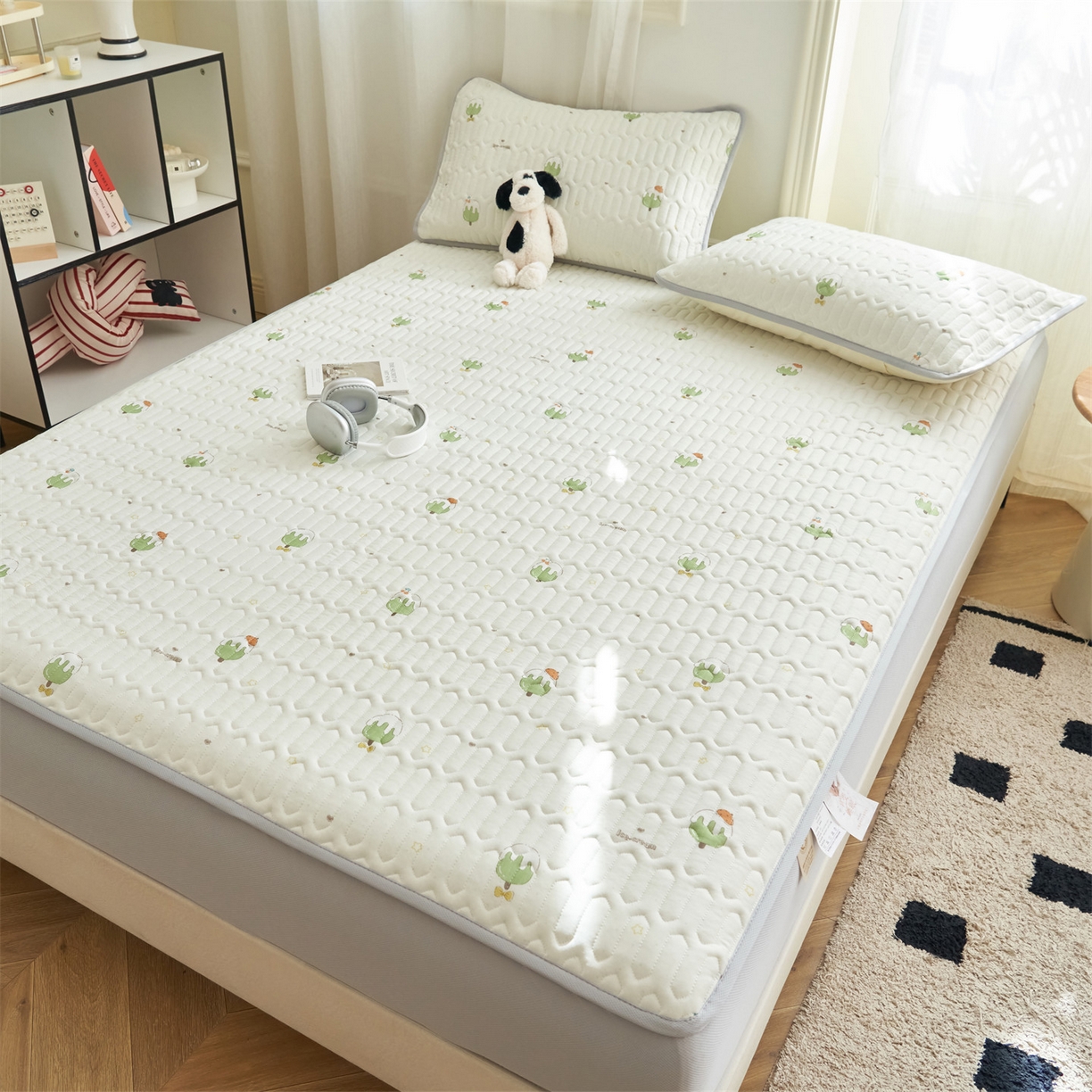 91家纺网 家纺一手货源 找家纺 恒爱家纺 2026新款A类凉感丝夏被床笠系列三件套四件套 冰淇淋