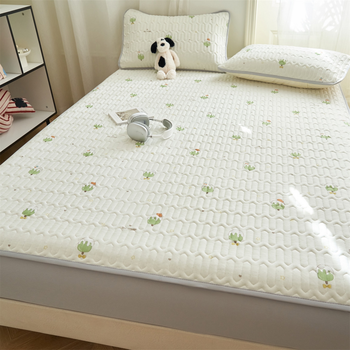 91家纺网 家纺一手货源 找家纺 恒爱家纺 2026新款A类凉感丝夏被床笠系列三件套四件套 冰淇淋