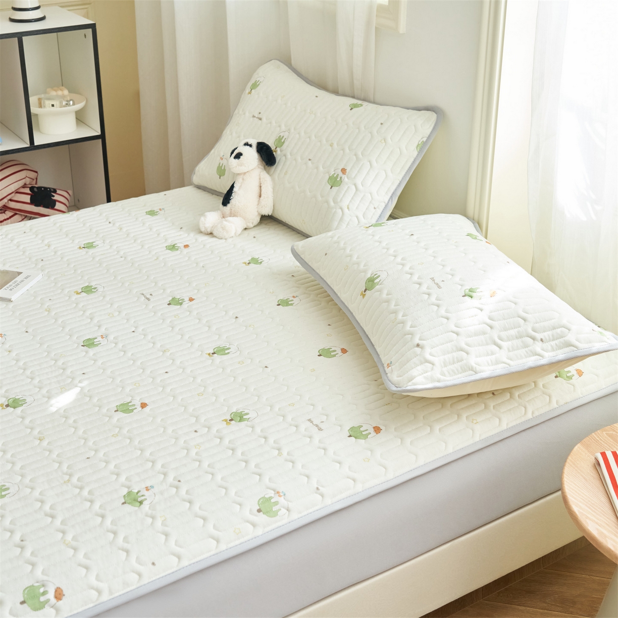 91家纺网 家纺一手货源 找家纺 恒爱家纺 2026新款A类凉感丝夏被床笠系列三件套四件套 冰淇淋