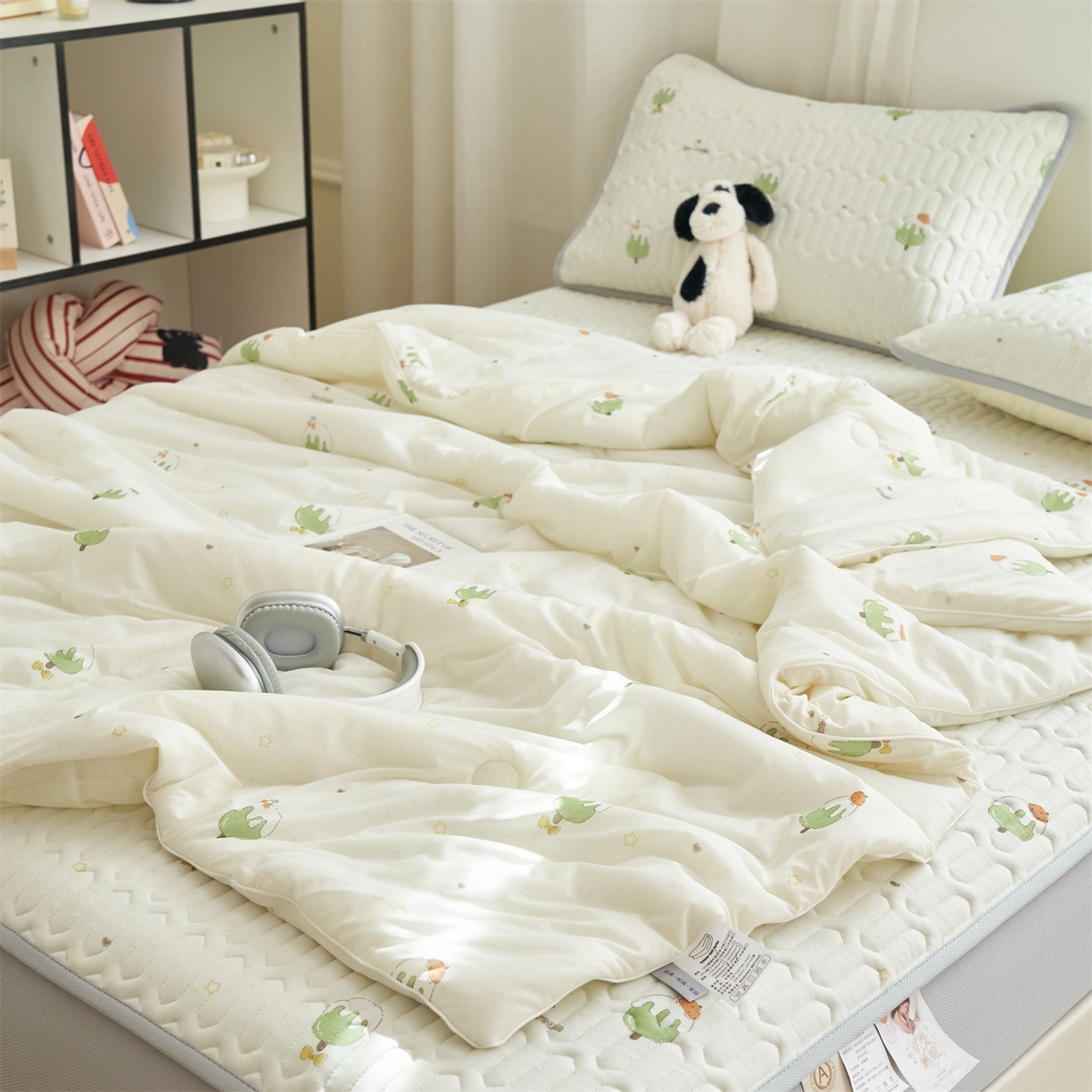 91家纺网 家纺一手货源 找家纺 恒爱家纺 2026新款A类凉感丝夏被床笠系列三件套四件套 冰淇淋