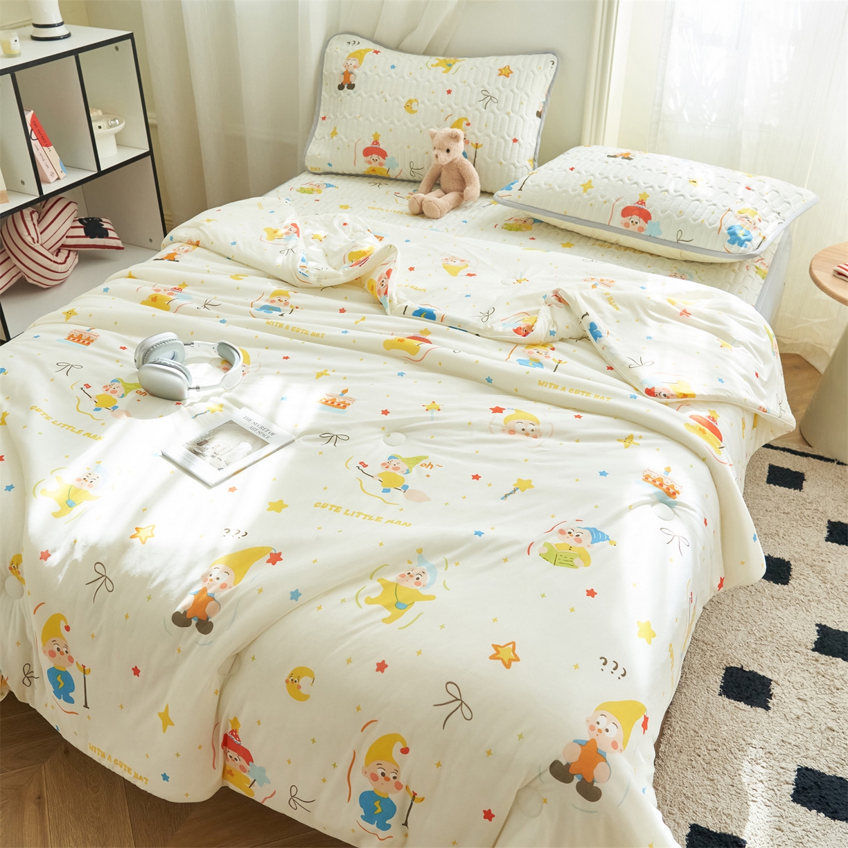 91家纺网 家纺一手货源 找家纺 恒爱家纺 2026新款A类凉感丝夏被床笠系列三件套四件套 波特米