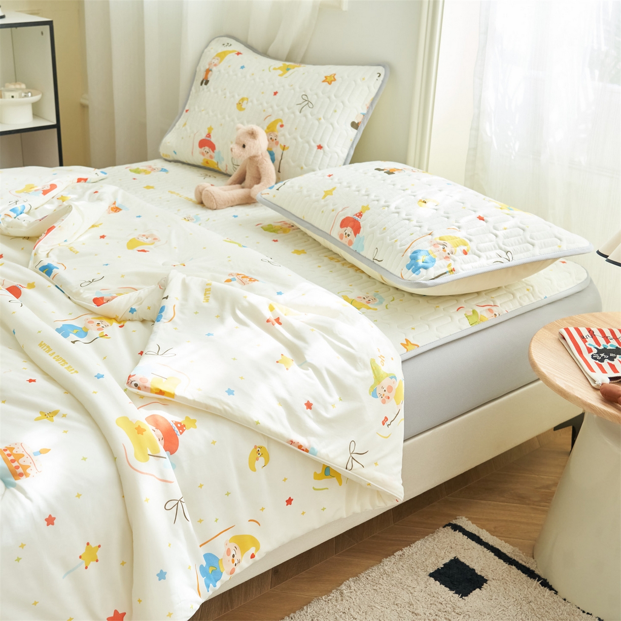 91家纺网 家纺一手货源 找家纺 恒爱家纺 2026新款A类凉感丝夏被床笠系列三件套四件套 波特米