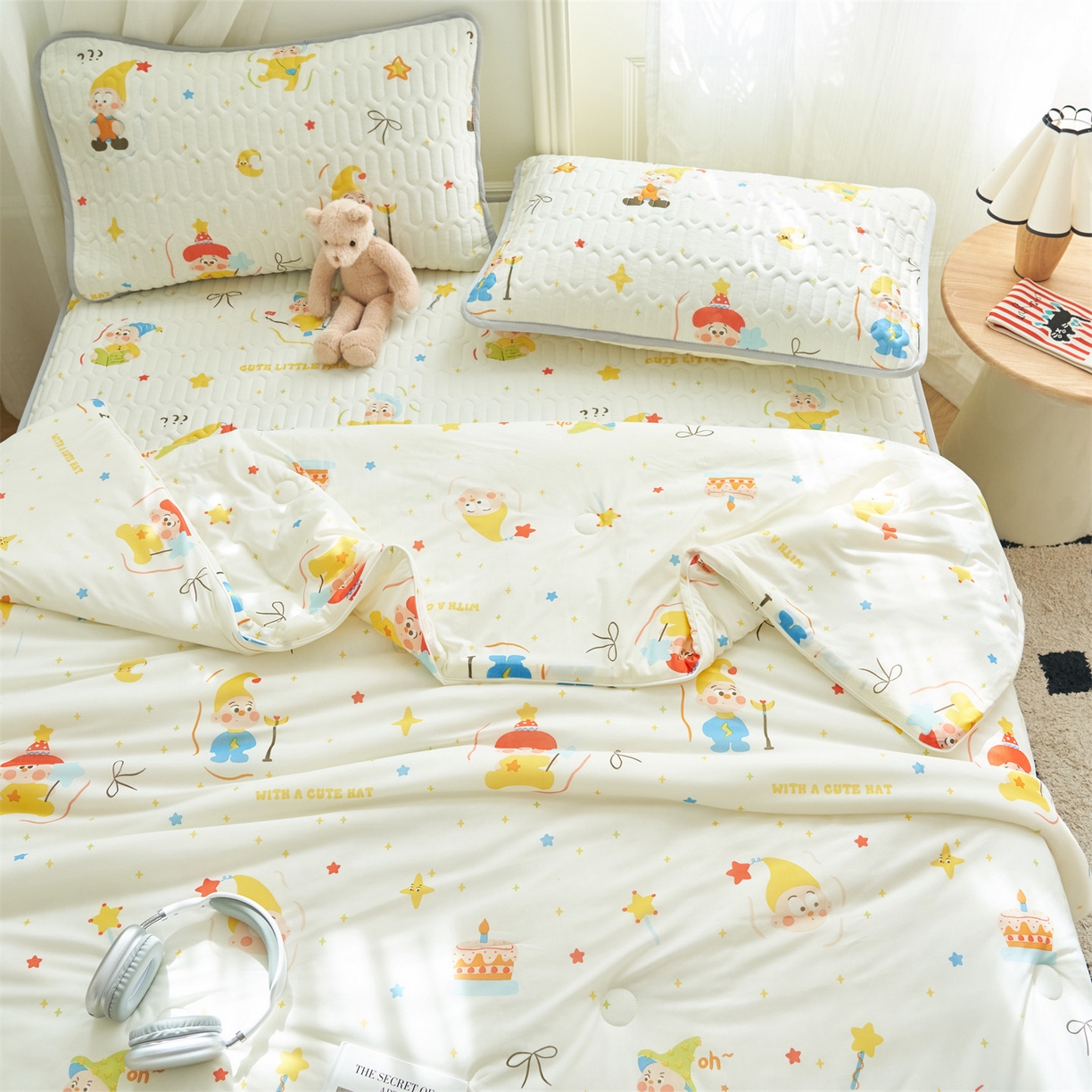 91家纺网 家纺一手货源 找家纺 恒爱家纺 2026新款A类凉感丝夏被床笠系列三件套四件套 波特米