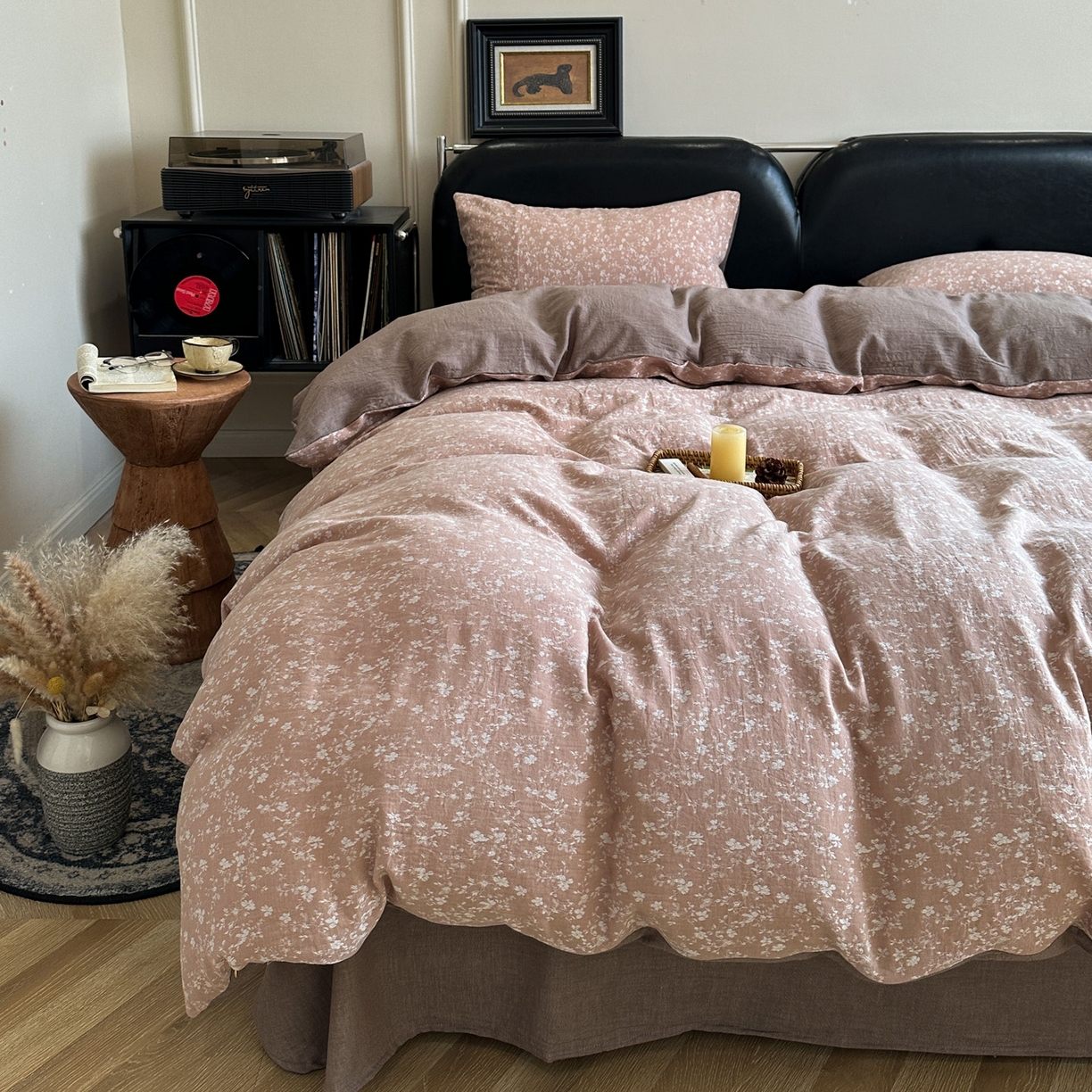 91家纺网 家纺一手货源 找家纺 米菲 2026新款全棉色织提花四件套 蜜语-香橙