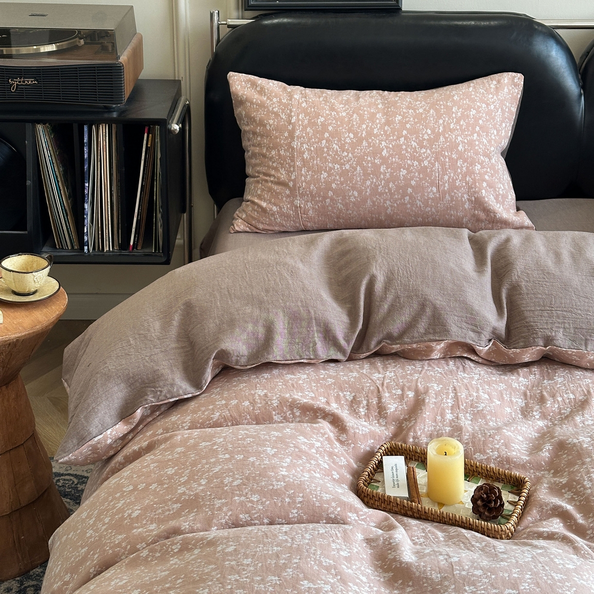 91家纺网 家纺一手货源 找家纺 米菲 2026新款全棉色织提花四件套 蜜语-香橙