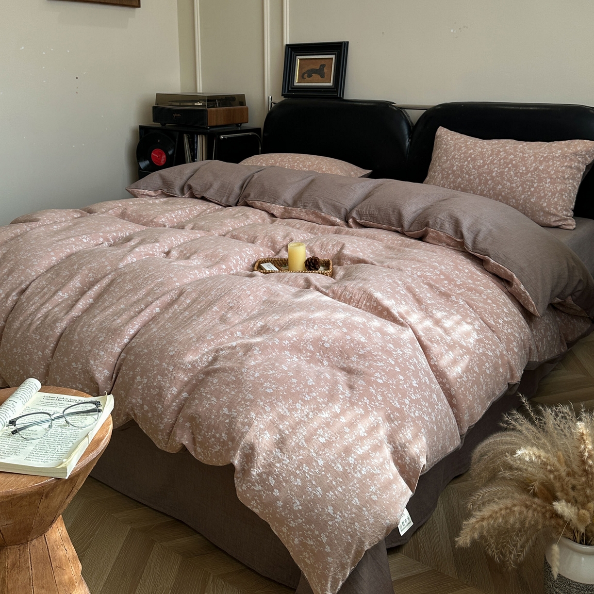 91家纺网 家纺一手货源 找家纺 米菲 2026新款全棉色织提花四件套 蜜语-香橙