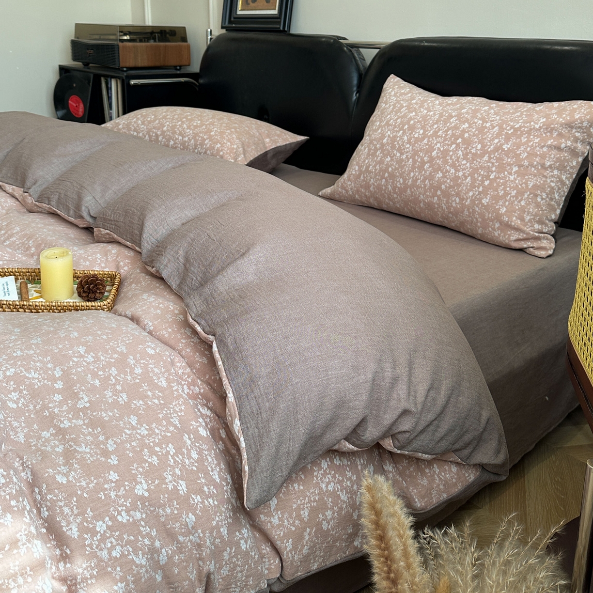 91家纺网 家纺一手货源 找家纺 米菲 2026新款全棉色织提花四件套 蜜语-香橙