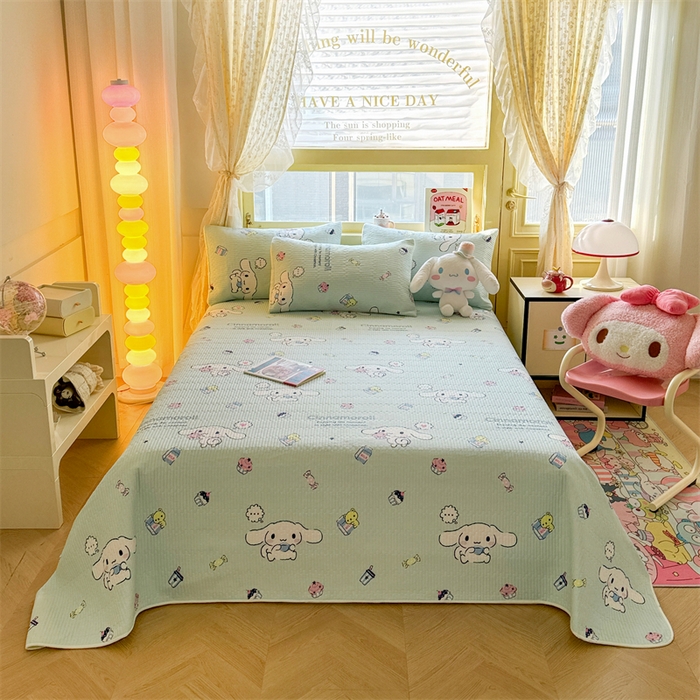 91家纺网 家纺一手货源 找家纺 妮可 2026新款Sanrio三丽鸥正版授权A类全棉夹棉多功能床垫-床盖 冰激凌玉桂狗