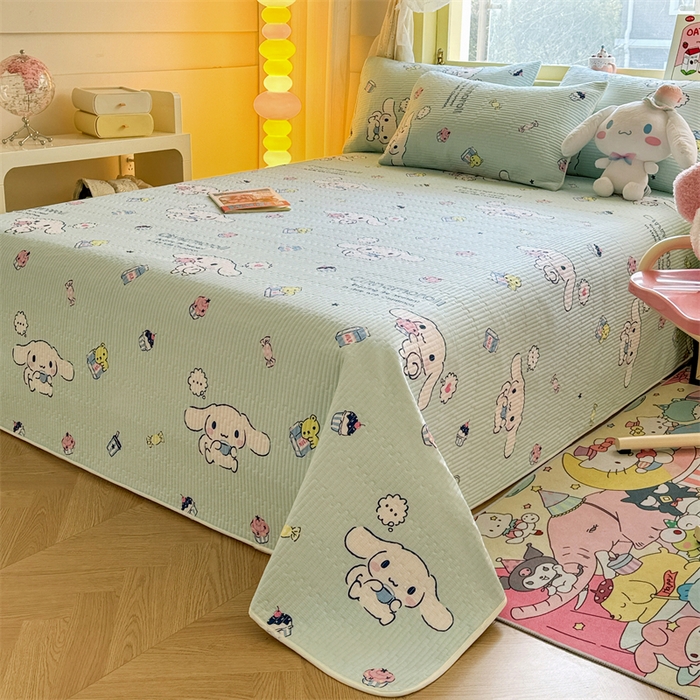 91家纺网 家纺一手货源 找家纺 妮可 2026新款Sanrio三丽鸥正版授权A类全棉夹棉多功能床垫-床盖 冰激凌玉桂狗