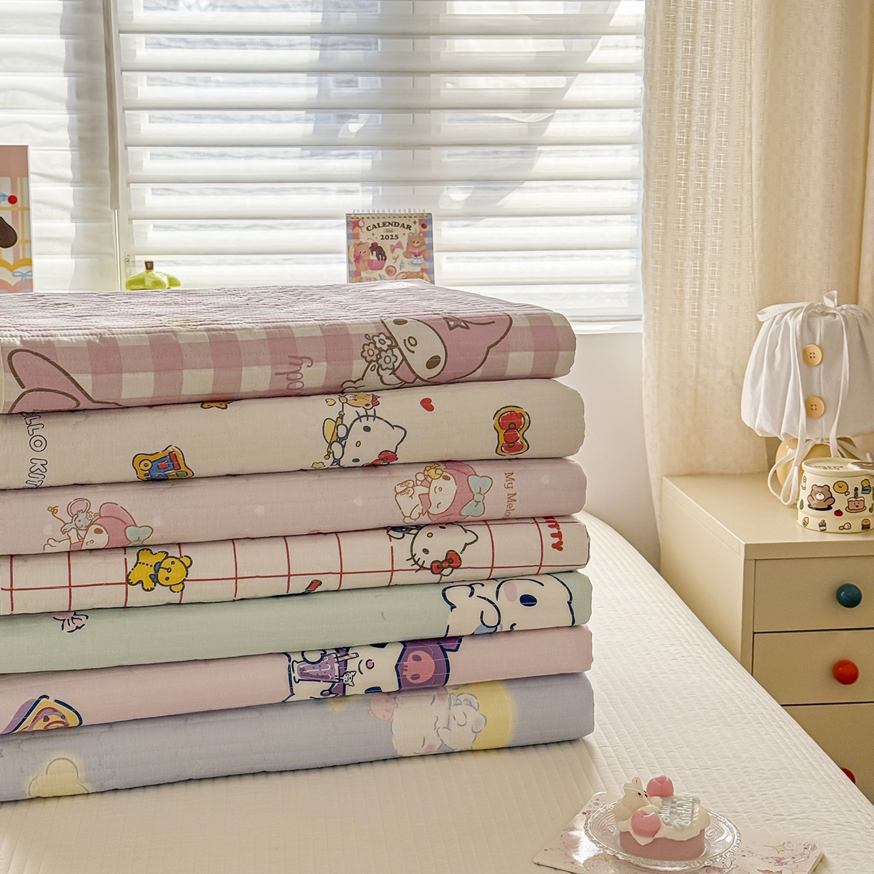 妮可 2026新款Sanrio三丽鸥正版授权A类全棉夹棉多功能床垫-床盖 组合（仅参考）