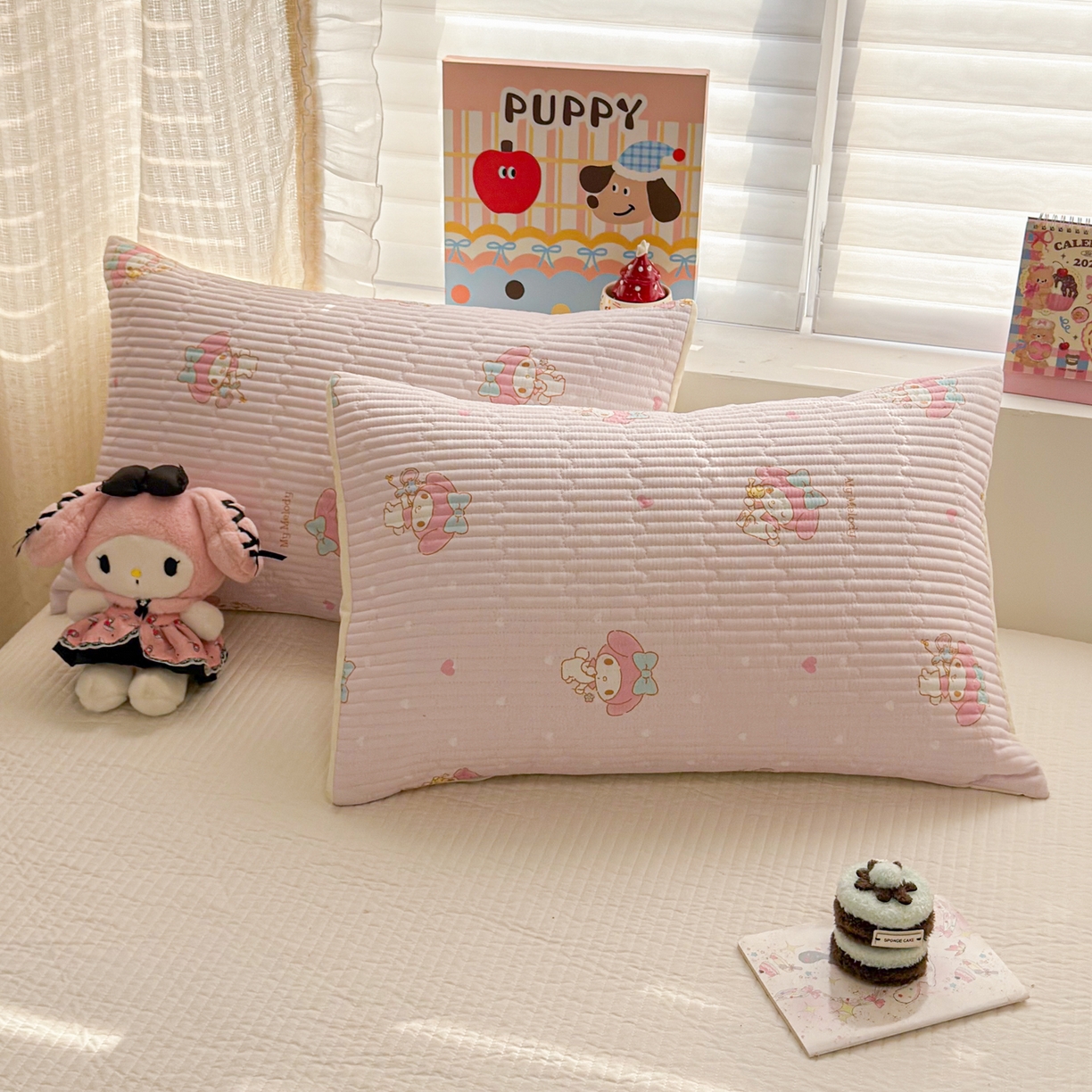 91家纺网 家纺一手货源 找家纺 妮可 2026新款Sanrio三丽鸥正版授权A类全棉夹棉多功能床垫-床盖 甜甜美乐蒂