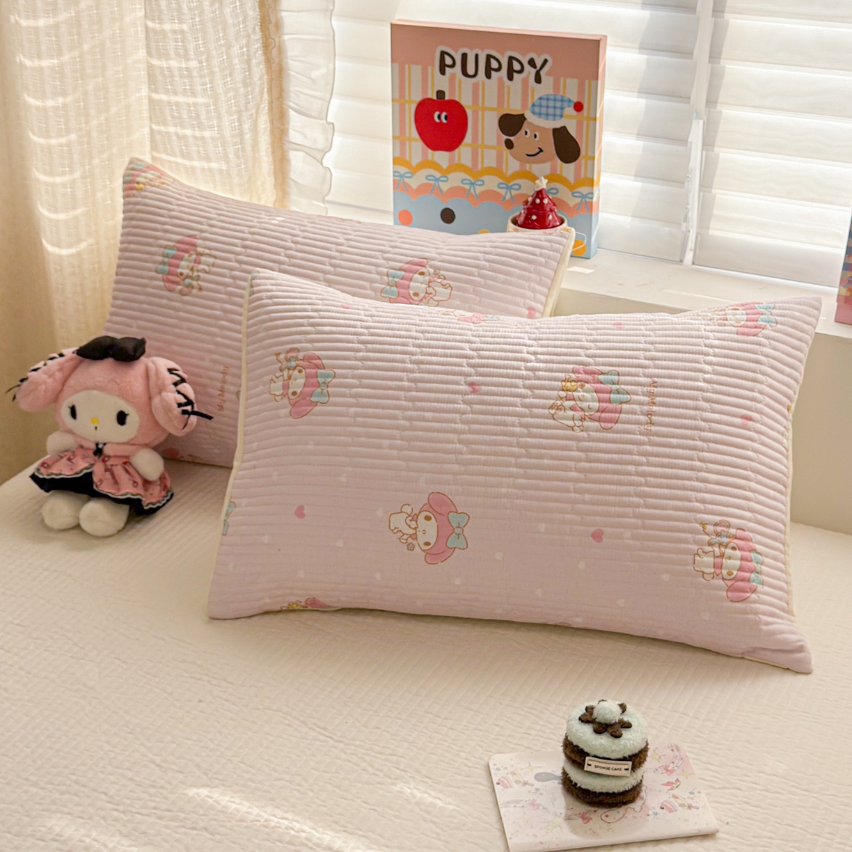 91家纺网 家纺一手货源 找家纺 妮可 2026新款Sanrio三丽鸥正版授权A类全棉夹棉多功能床垫-床盖 甜甜美乐蒂